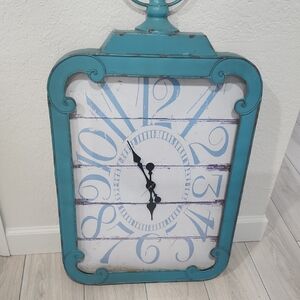 Kirklands Teal and White Wall Clock